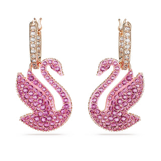 Swarovski Iconic Swan drop earrings
Swan, Pink, Rose gold-tone plated