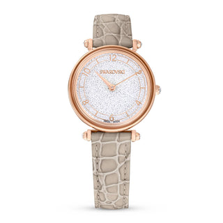 Crystalline Wonder watch, Swiss Made, Leather strap, Beige, Rose gold-tone finish Default Title