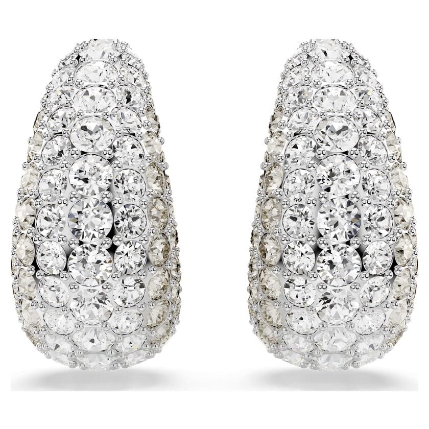 Sublima drop earrings, White, Rhodium plated – Swarovski Lebanon