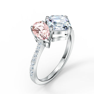 Attract Soul Ring, Pink, Rhodium plated